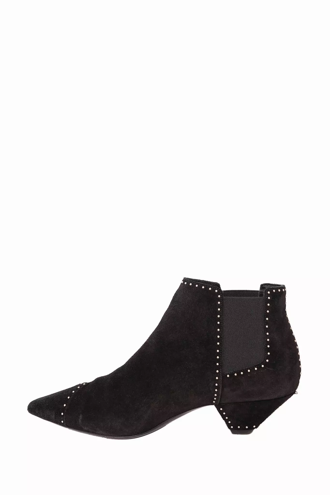 Saint Laurent Black Suede Studded Ankle Boots Size 38.5