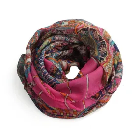 Scarf Women Chiffon Vintage Wheel Printed Autumn Winter Scarf Echarpe Hiver Femme#A12 SM6