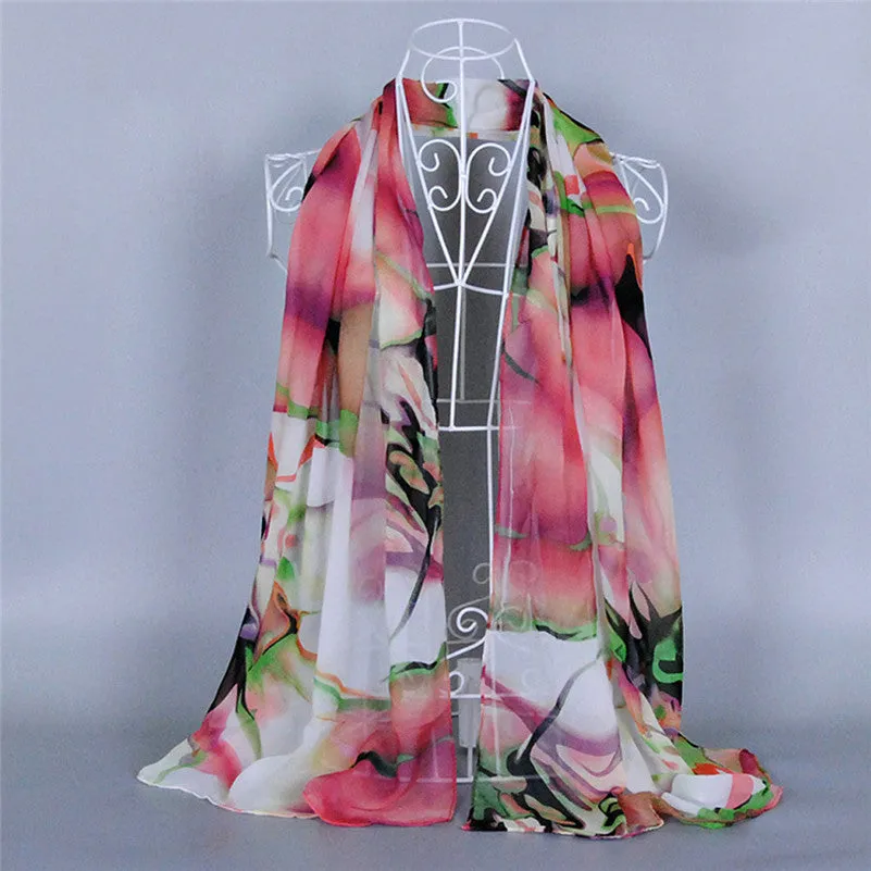 Scarves Lady Long Wrap Women's Shawl Chiffon Scarf Luxury Echarpe ponchos and capes Fast Shipping Feida