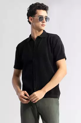 serene knit elegance black shirt