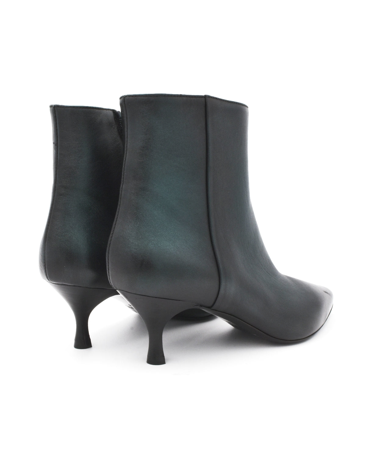 Strategia Metallic Dark Green Kitten Heel Boot