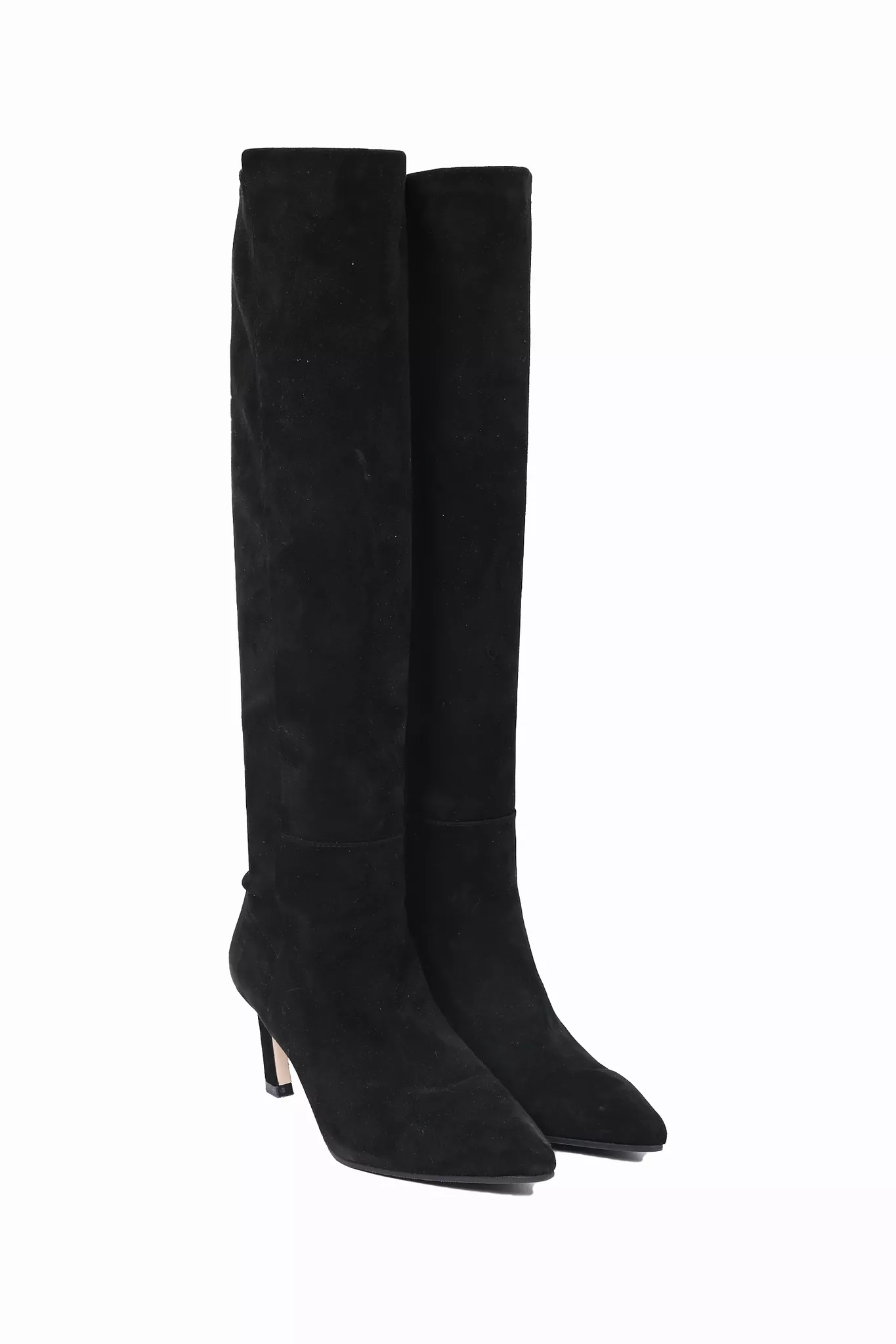 Stuart Weitzman Black Suede Knee High Heeled Boots Size 5.5