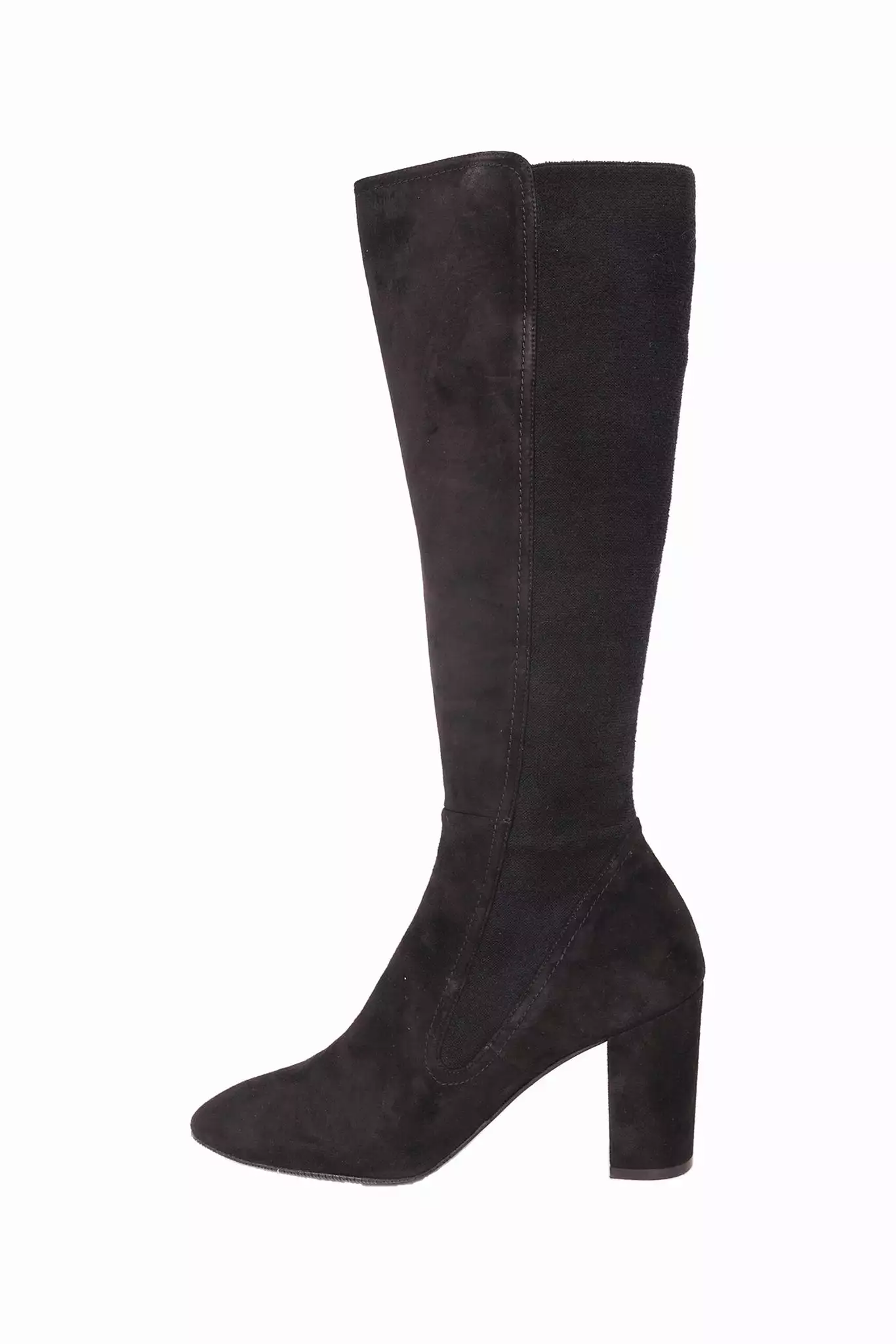 Stuart Weitzman Black Suede Knee High Heeled Boots Size 9