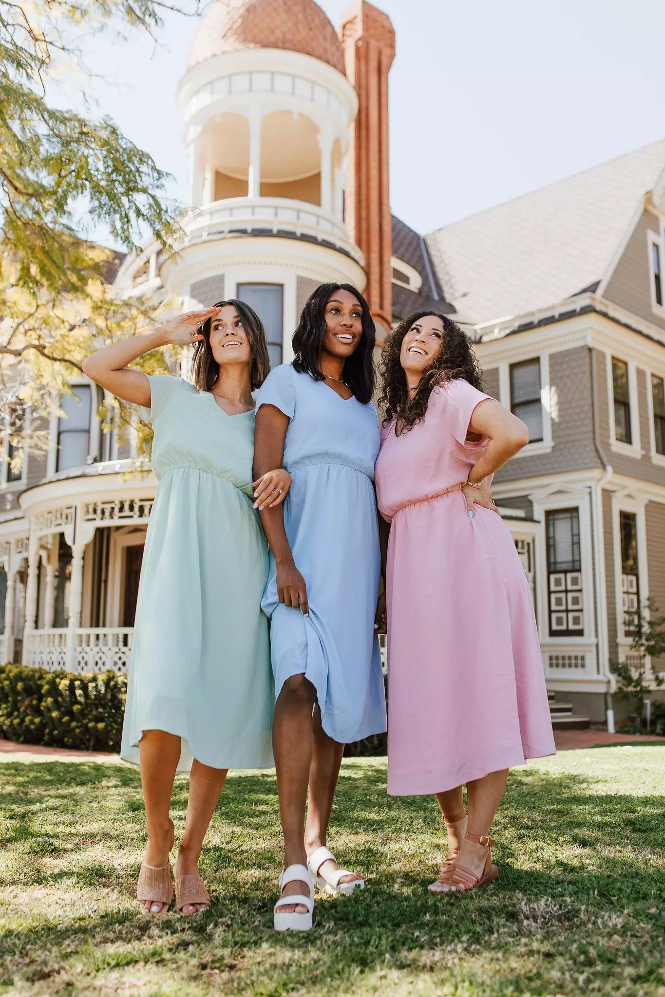 The Derby Dress in Dusty Blue