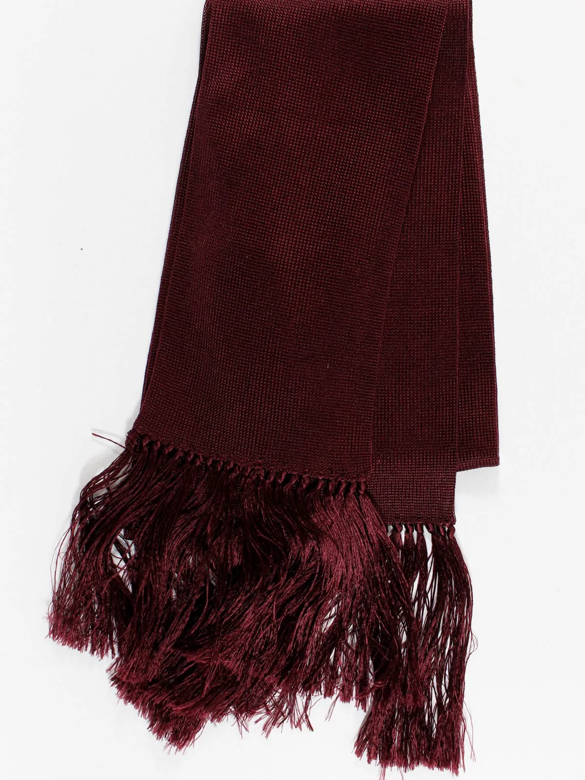 Tom Ford Silk Scarf Maroon Tassel Evening Scarf