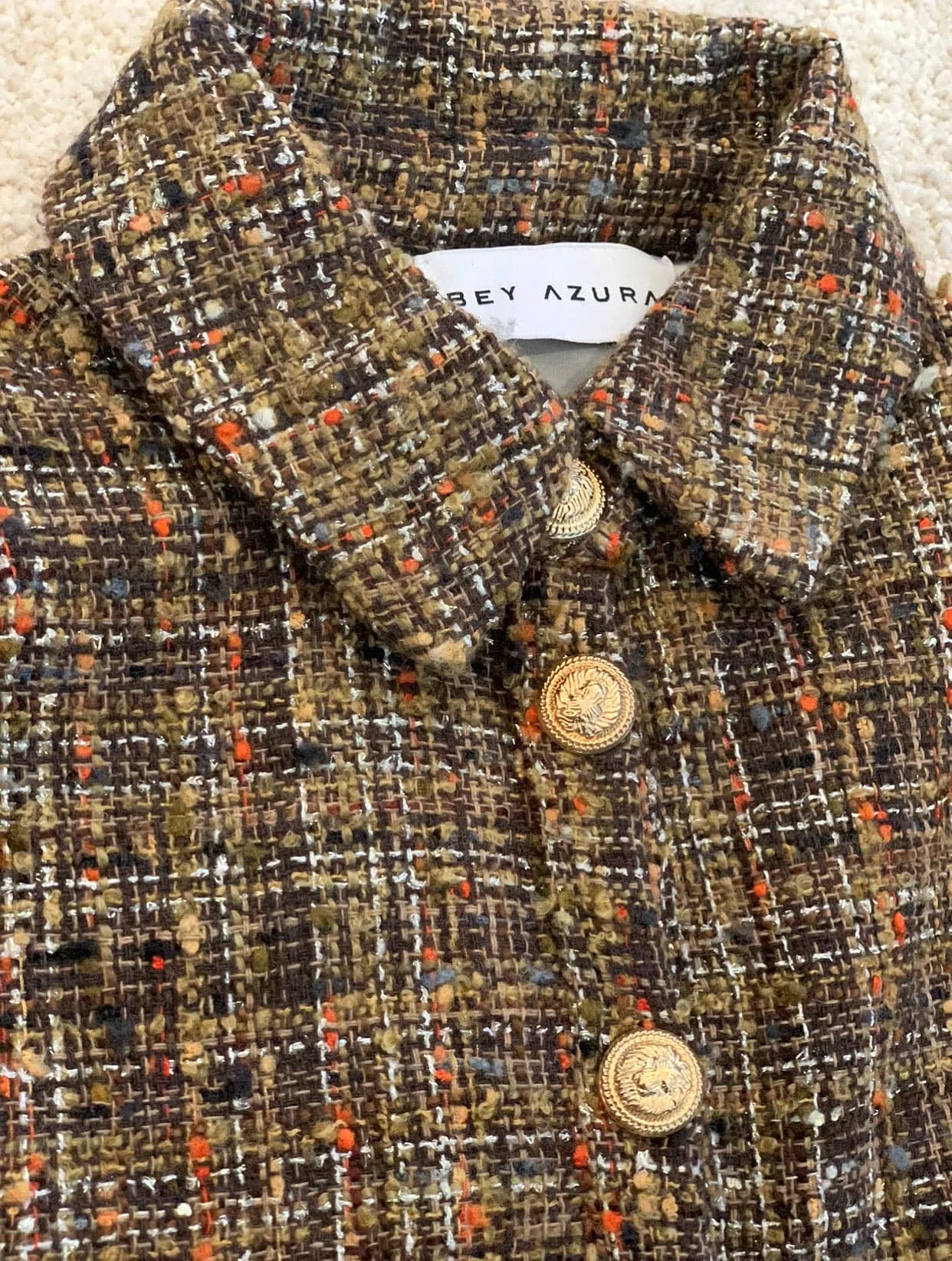 Tweed Pleated Dress Shirt