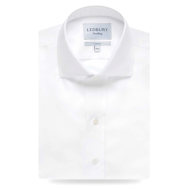 WHITE FINE TWILL SLIM FIT DRESS SHIRT