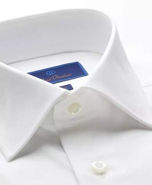 WHITE SUPER FINE TWILL DRESS SHIRT - TRIM FIT