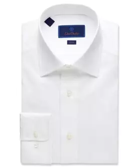 WHITE SUPER FINE TWILL DRESS SHIRT - TRIM FIT