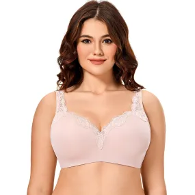 Women's Adobe Rose Color Lace Full Coverage Lightly Lined Bra