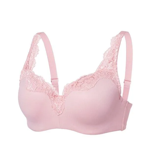 Women's Adobe Rose Color Lace Full Coverage Lightly Lined Bra