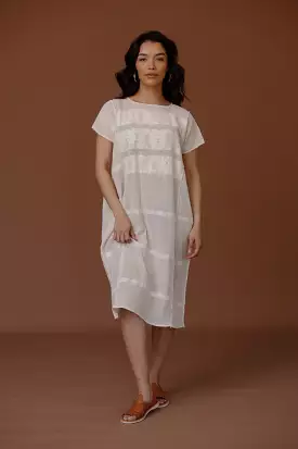 WOVEN HUIPIL DRESS / WHITE ON WHITE