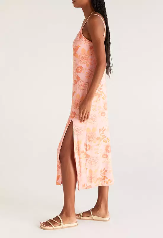 Z Supply - Floral Midi Dress Sunkist Coral